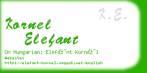 kornel elefant business card